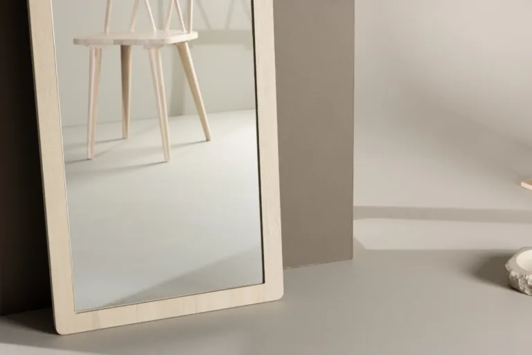 Kaarja ülaosaga valge peitsiga MDF-raamiga suur põrandapeegel Memphis, 60 × 193 cm - 59171-130
