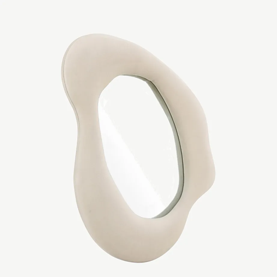 Beežist sametpolüestrist raamiga seinapeegel Louisville, 49 × 70 cm, 59178-101 – 7