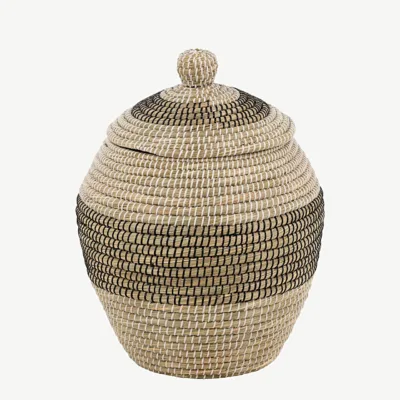 Kaanega punutud mererohust hoiukorv Chennai, beež (ø33 × 58 cm) - 60002-101