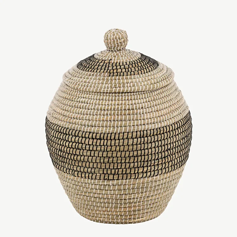 Kaanega punutud mererohust hoiukorv Chennai, beež (ø33 × 58 cm) - 60002-101