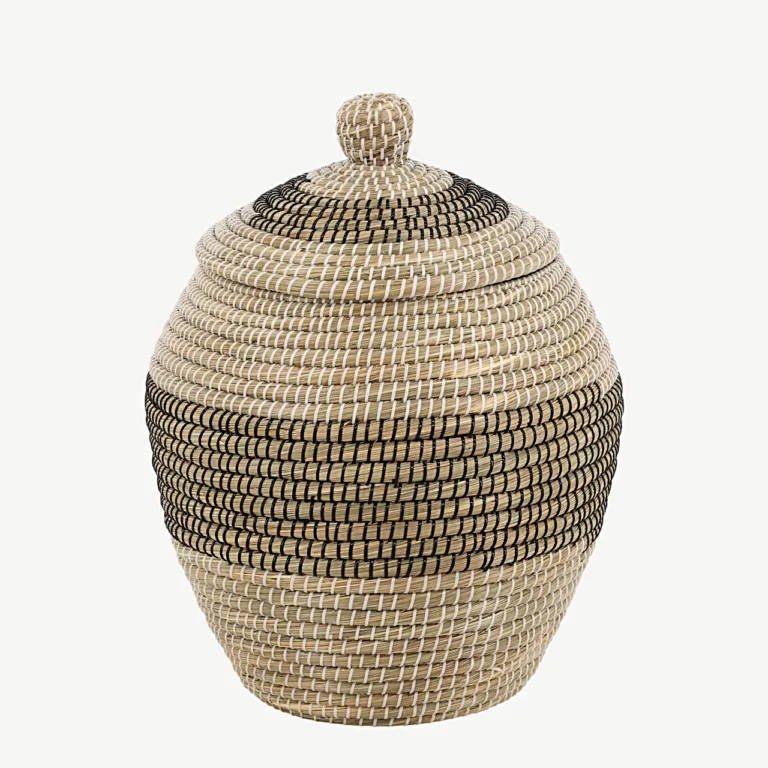 Kaanega punutud mererohust hoiukorv Chennai, beež (ø33 × 58 cm) - 60002-101
