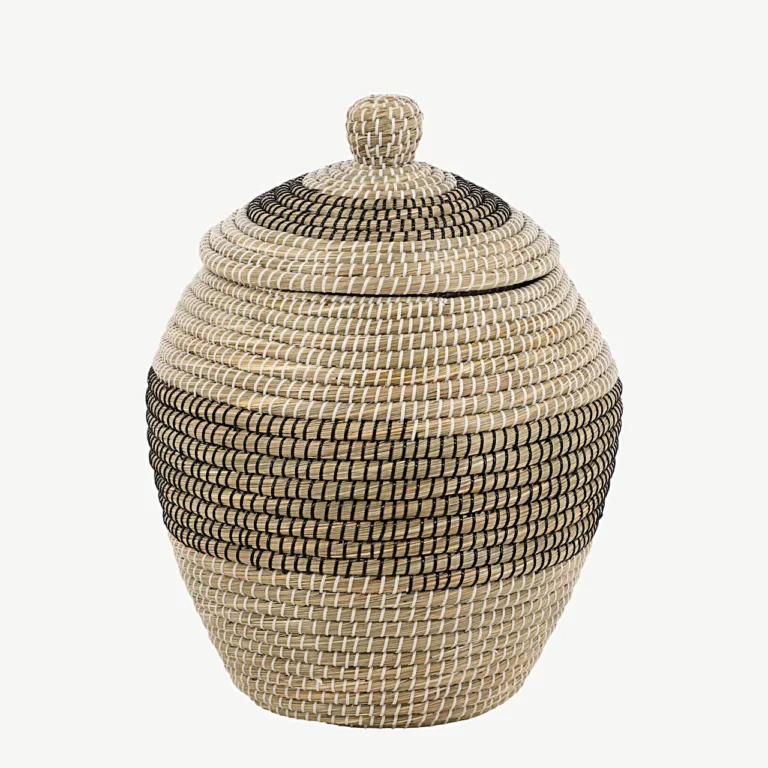 Kaanega punutud mererohust hoiukorv Chennai, beež (ø33 × 58 cm) - 60002-101