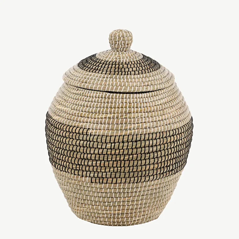 Kaanega punutud mererohust hoiukorv Chennai, beež (ø33 × 58 cm) - 60002-101