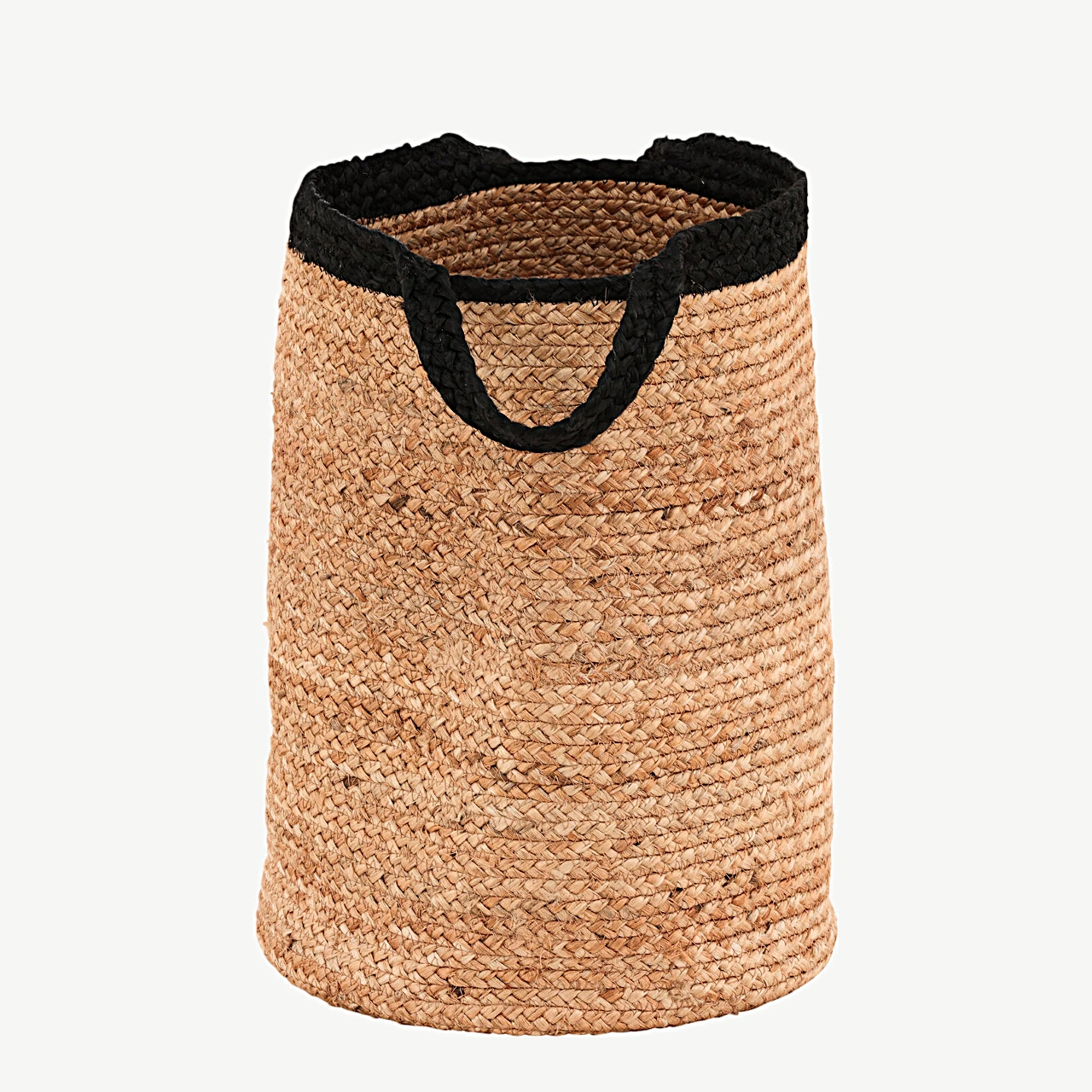 Punutud jute hoiukorv Pune, looduslik/musta äärega, ø35 cm - 60003-101