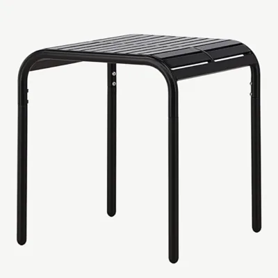 Mustast alumiiniumist välitingimustesse kohvilaud Borneo (70 × 70 cm) - 6006-001
