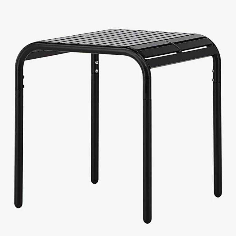 Mustast alumiiniumist välitingimustesse kohvilaud Borneo (70 × 70 cm) - 6006-001