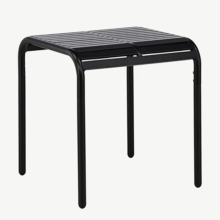 Mustast alumiiniumist välitingimustesse kohvilaud Borneo (70 × 70 cm) - 6006-001
