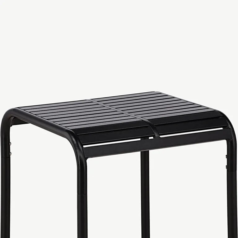 Mustast alumiiniumist välitingimustesse kohvilaud Borneo (70 × 70 cm) - 6006-001