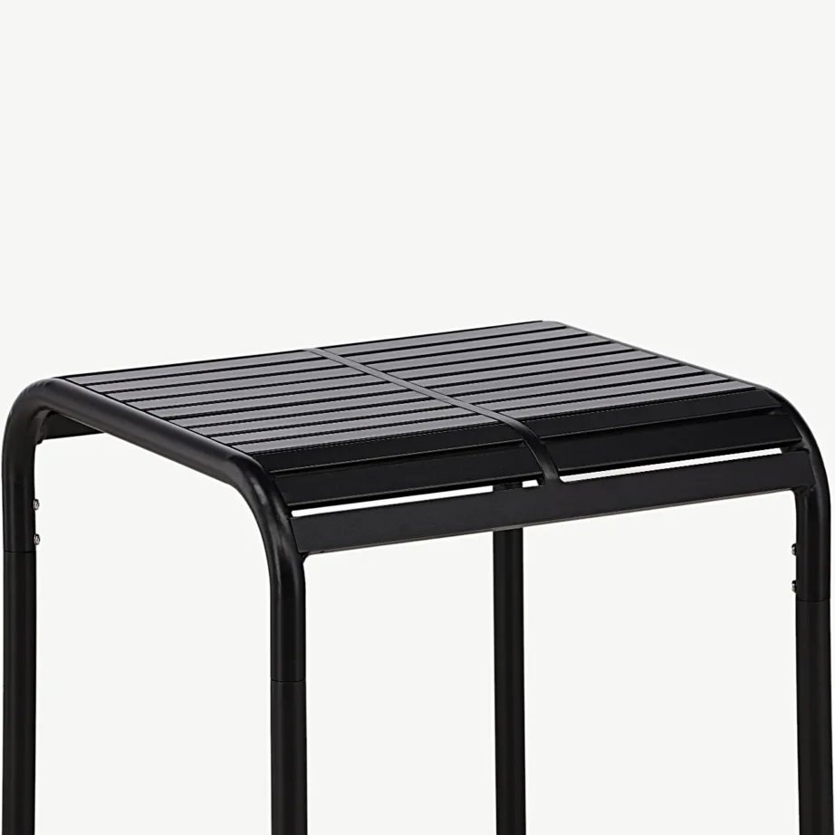 Mustast alumiiniumist välitingimustesse kohvilaud Borneo (70 × 70 cm), 6006-001 – 5