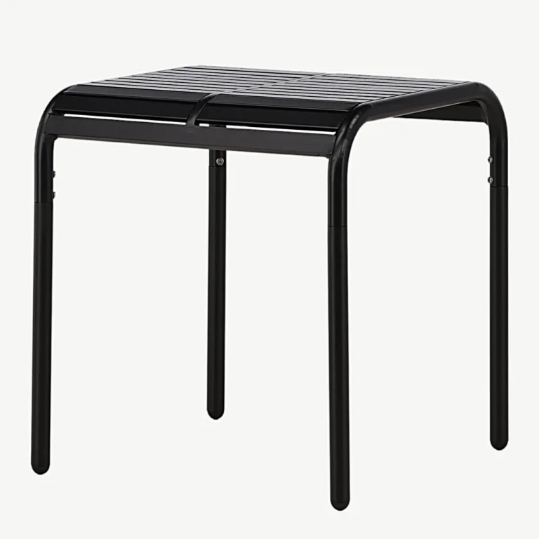 Mustast alumiiniumist välitingimustesse kohvilaud Borneo (70 × 70 cm) - 6006-001