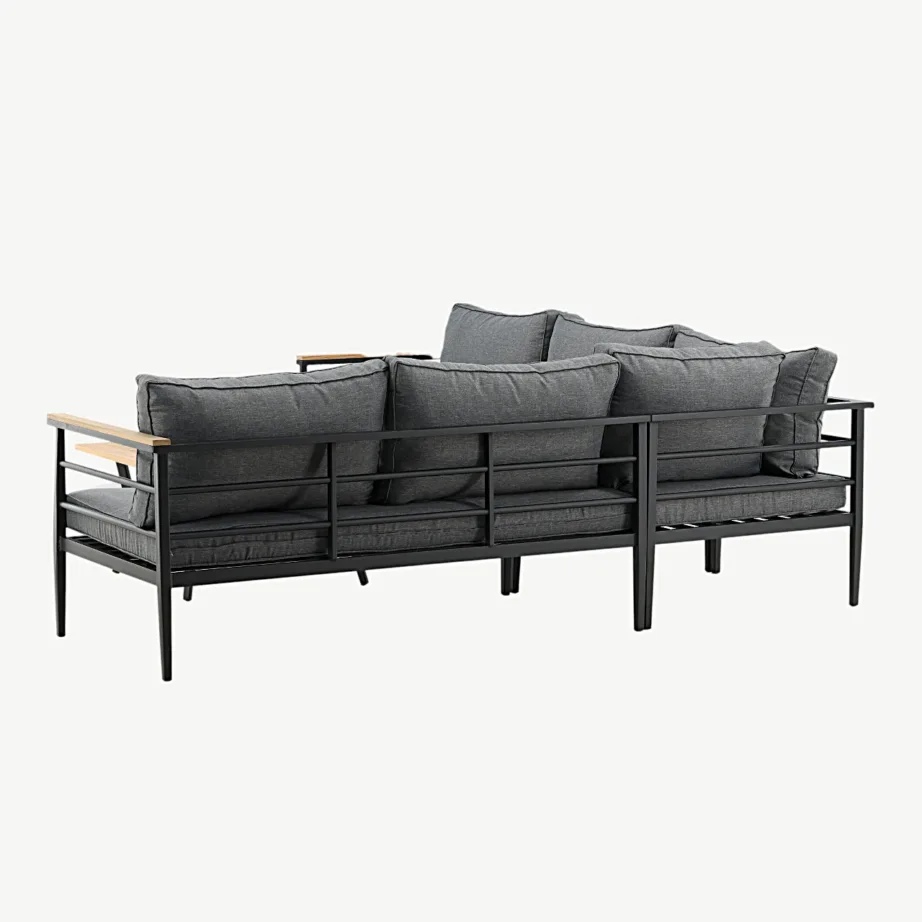 Mexico nurgadiivaniga alumiiniumist aiakomplekt tiigipuu ja hallide patjadega, 6084-520 – 7