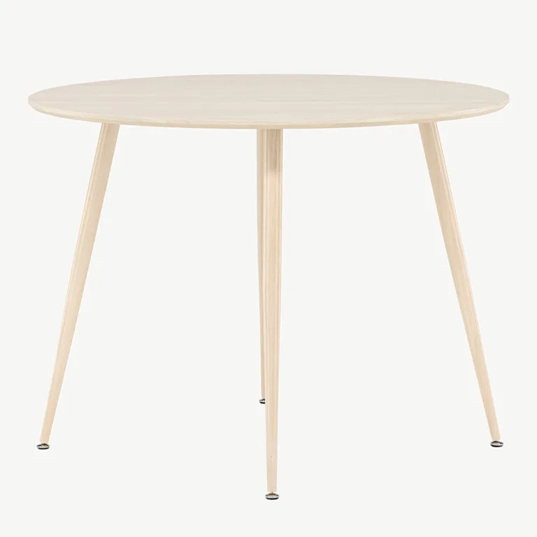 Plaza ümmargune söögilaud, valge peitsiga MDF (ø100 cm) - 61100-130