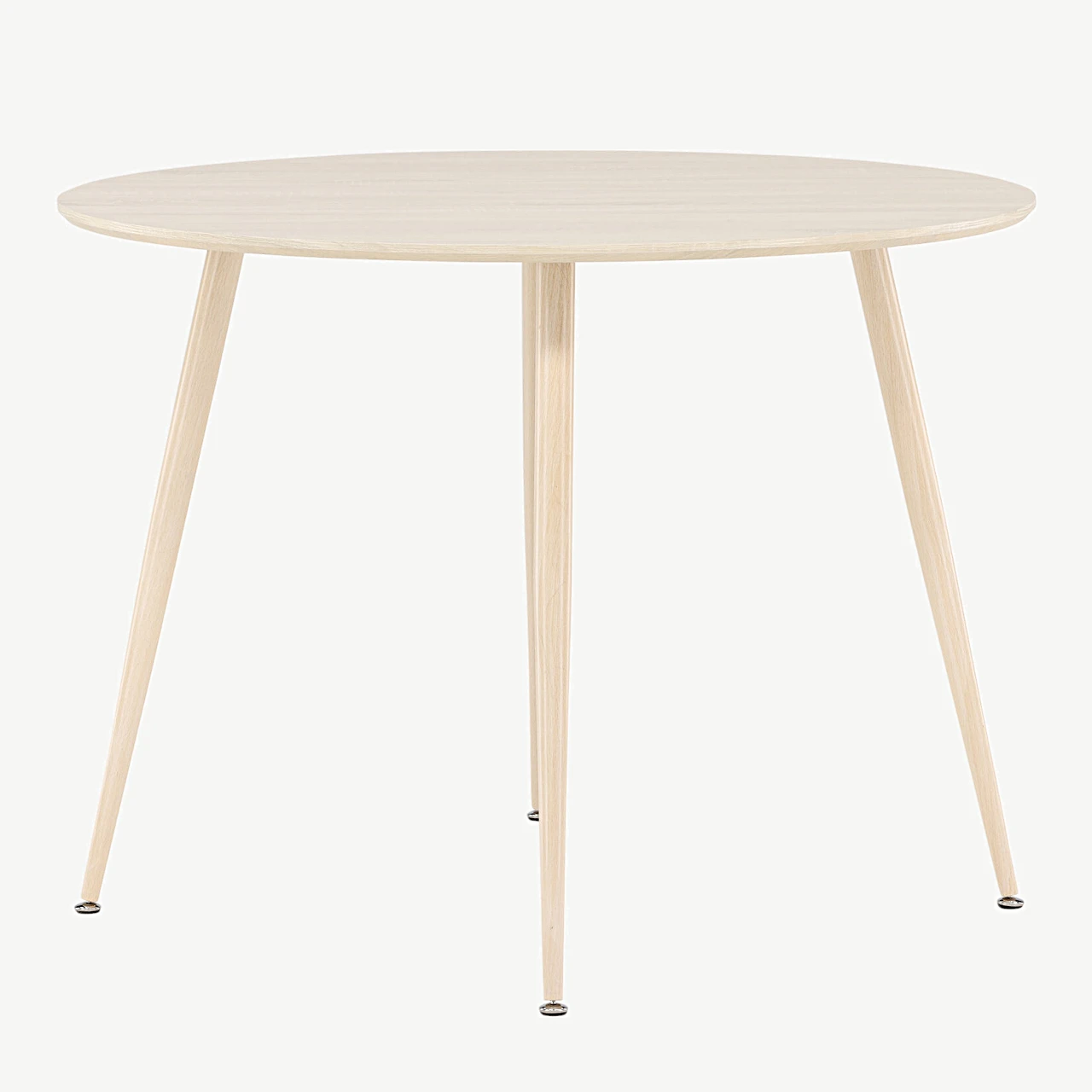 Plaza ümmargune söögilaud, valge peitsiga MDF (ø100 cm) - 61100-130