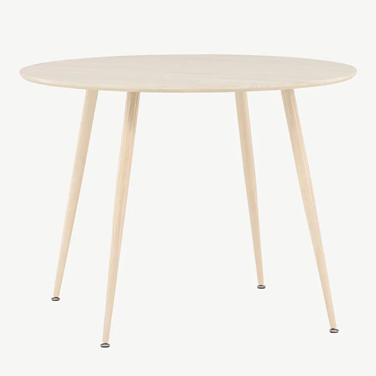 Plaza ümmargune söögilaud, valge peitsiga MDF (ø100 cm) - 61100-130