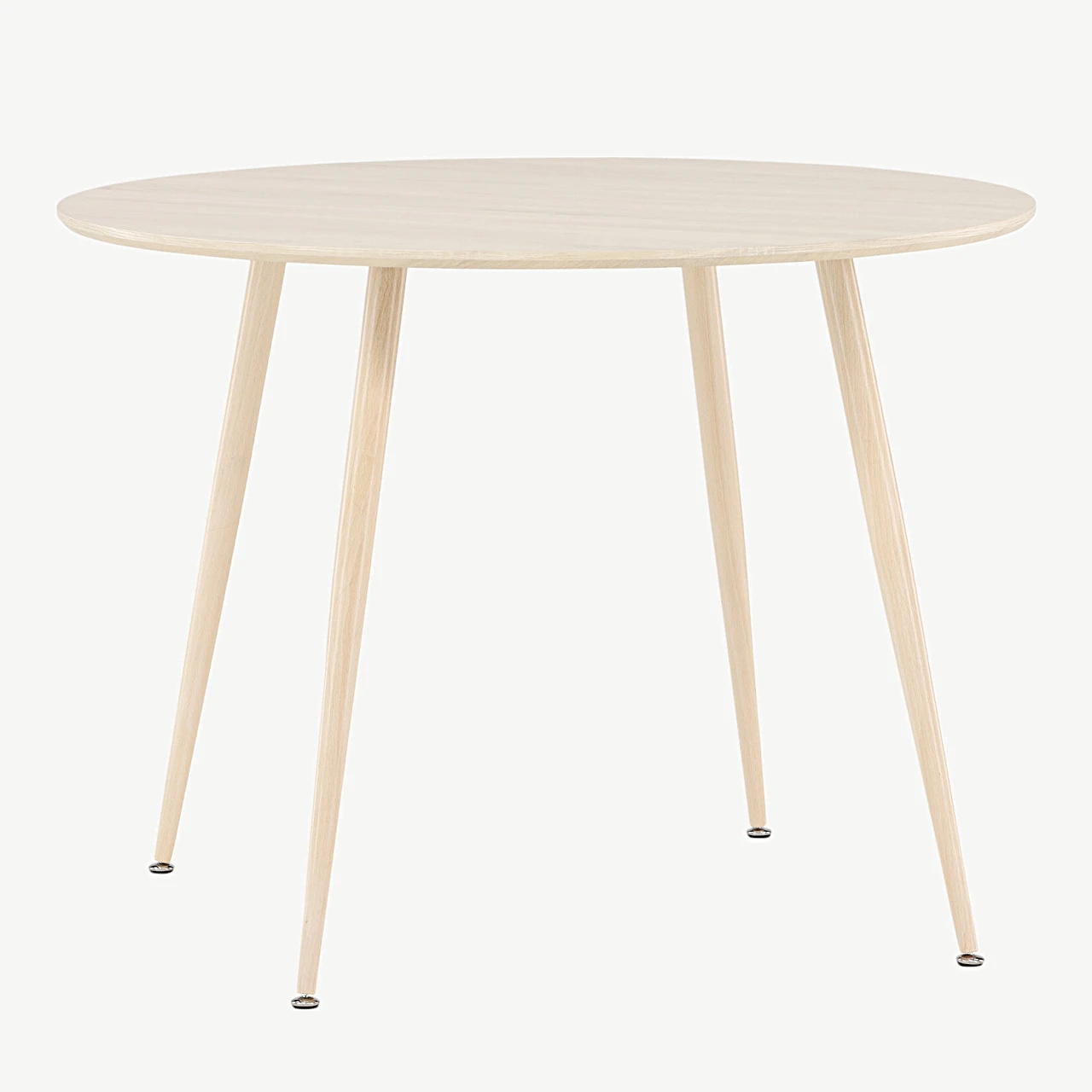 Plaza ümmargune söögilaud, valge peitsiga MDF (ø100 cm) - 61100-130