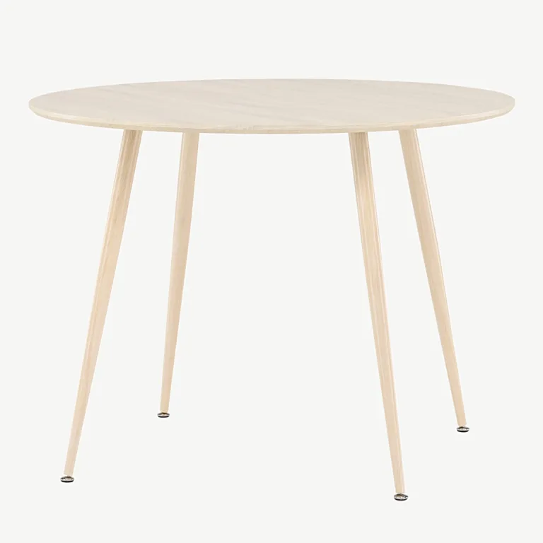 Plaza ümmargune söögilaud, valge peitsiga MDF (ø100 cm) - 61100-130