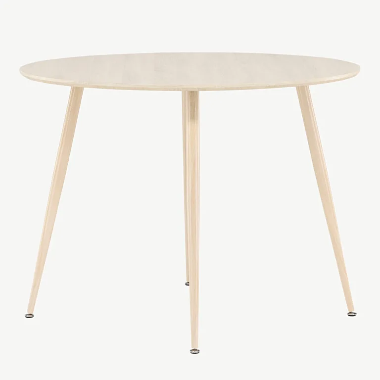 Plaza ümmargune söögilaud, valge peitsiga MDF (ø100 cm) - 61100-130