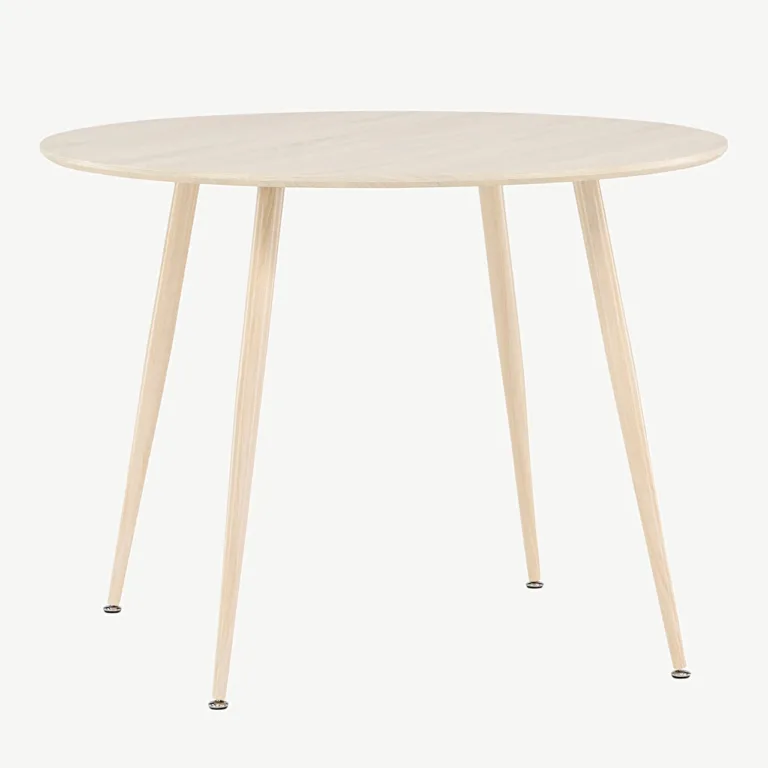 Plaza ümmargune söögilaud, valge peitsiga MDF (ø100 cm) - 61100-130