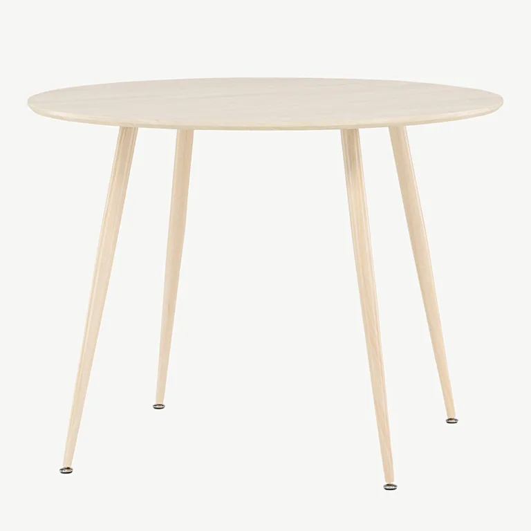 Plaza ümmargune söögilaud, valge peitsiga MDF (ø100 cm) - 61100-130