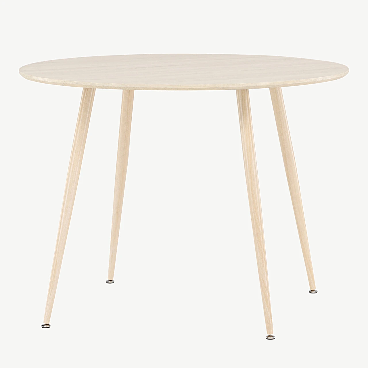 Plaza ümmargune söögilaud, valge peitsiga MDF (ø100 cm) - 61100-130