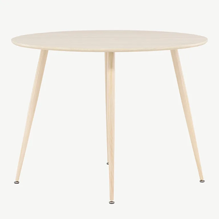 Plaza ümmargune söögilaud, valge peitsiga MDF (ø100 cm) - 61100-130