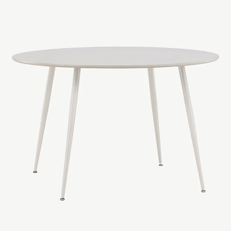 Ümmarguse kujuga söögilaud Plaza, MDF, beež, ø120 cm - 61101-103