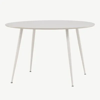 Ümmarguse kujuga söögilaud Plaza, MDF, beež, ø120 cm - 61101-103