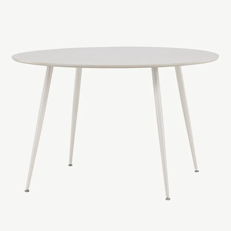Ümmarguse kujuga söögilaud Plaza, MDF, beež, ø120 cm - 61101-103