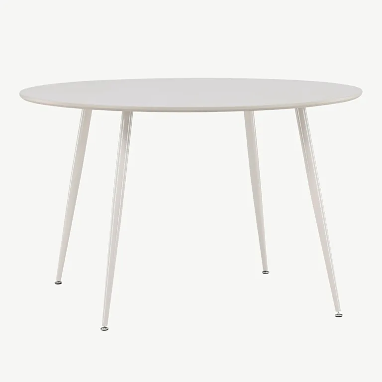 Ümmarguse kujuga söögilaud Plaza, MDF, beež, ø120 cm - 61101-103