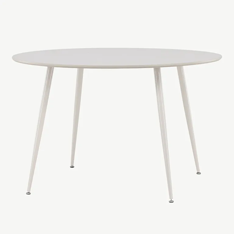 Ümmarguse kujuga söögilaud Plaza, MDF, beež, ø120 cm - 61101-103