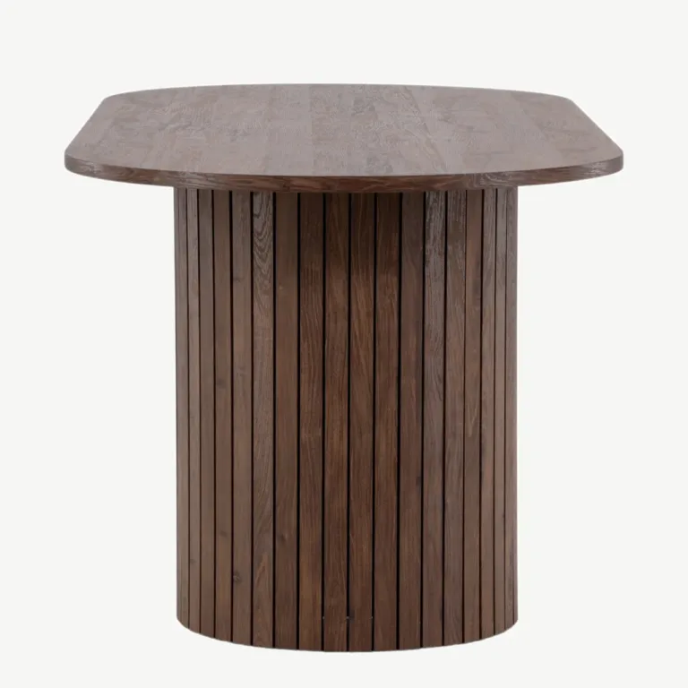 Mokka tooni ovaalne söögilaud Härön, 200x90 cm (MDF) - 61102-125