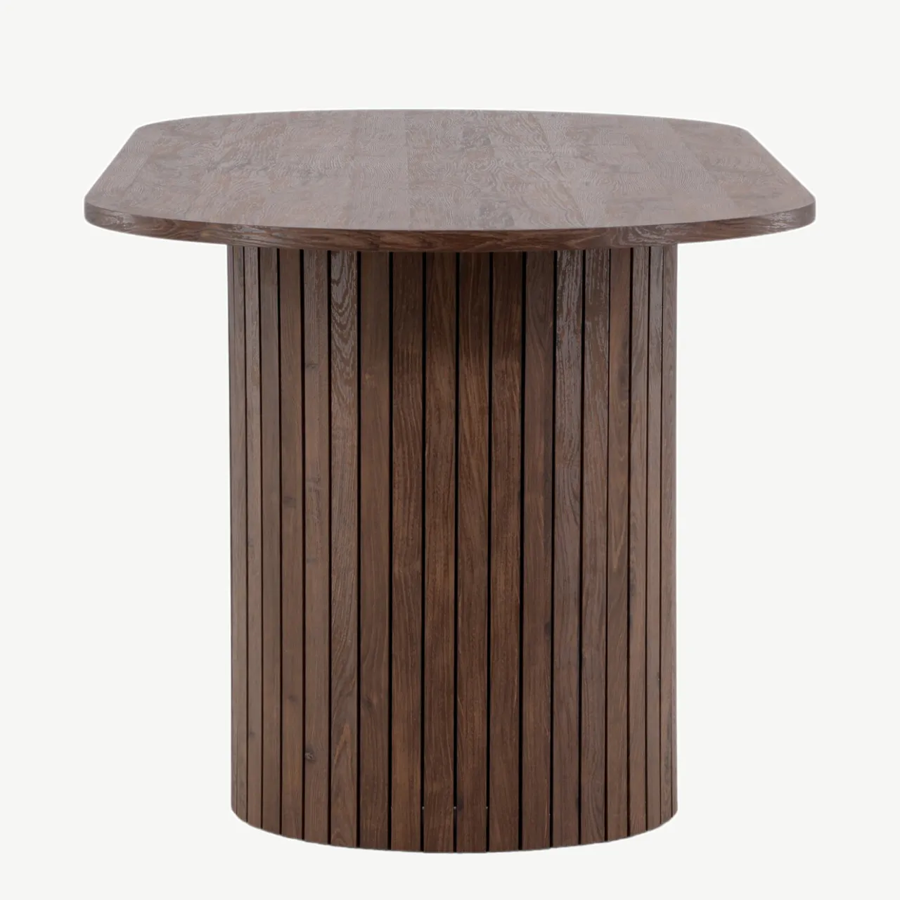Mokka tooni ovaalne söögilaud Härön, 200x90 cm (MDF) - 61102-125
