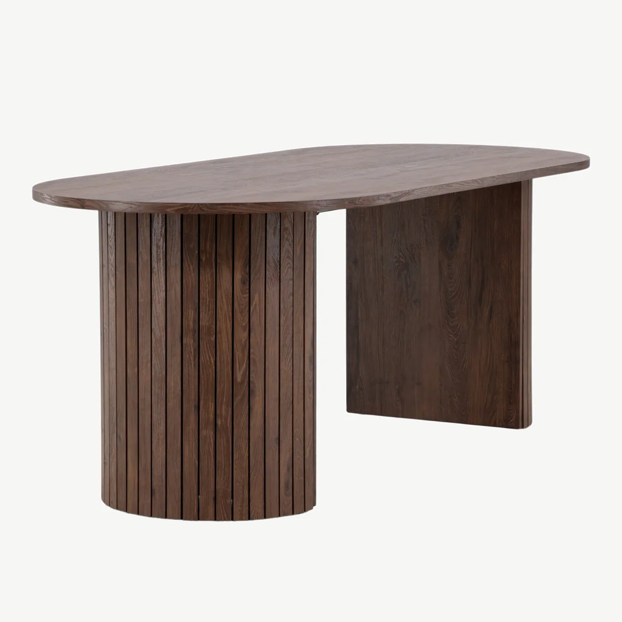 Mokka tooni ovaalne söögilaud Härön, 200x90 cm (MDF) - 61102-125