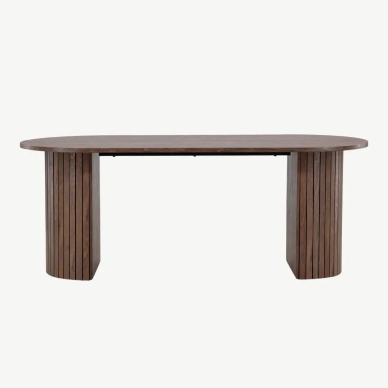 Mokka tooni ovaalne söögilaud Härön, 200x90 cm (MDF) - 61102-125