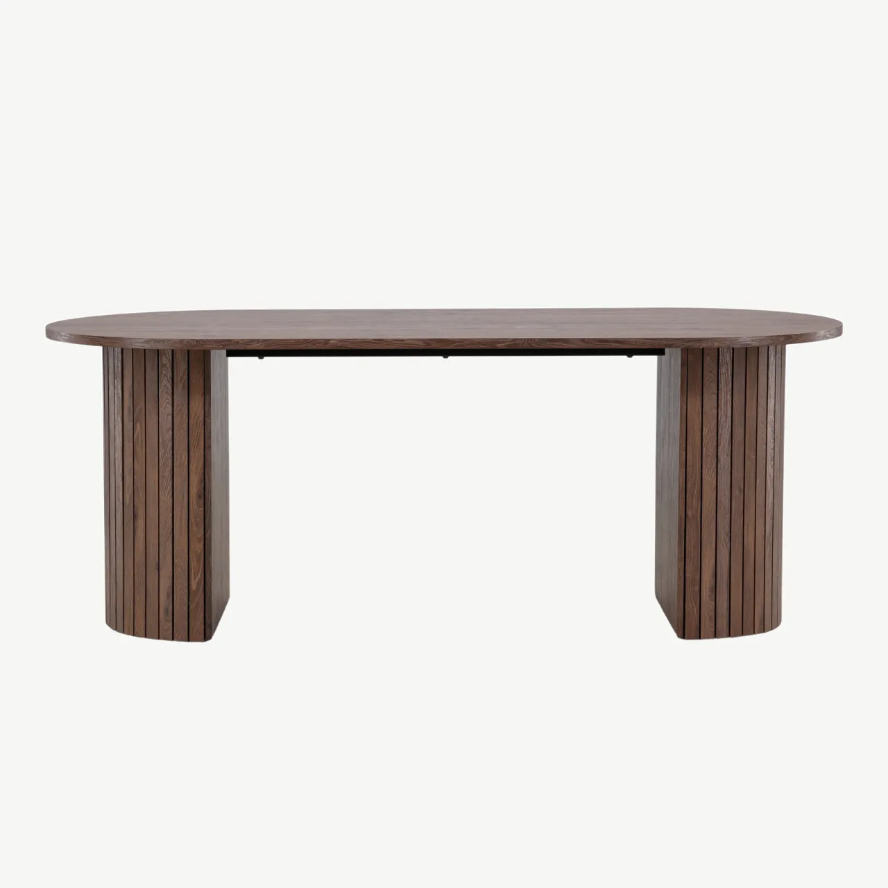 Mokka tooni ovaalne söögilaud Härön, 200x90 cm (MDF) - 61102-125