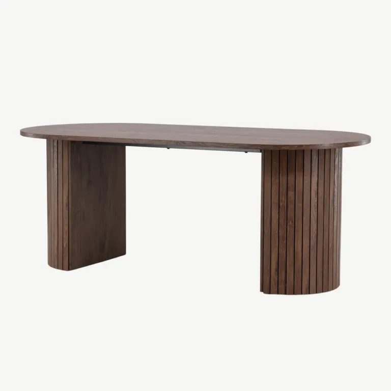 Mokka tooni ovaalne söögilaud Härön, 200x90 cm (MDF) - 61102-125