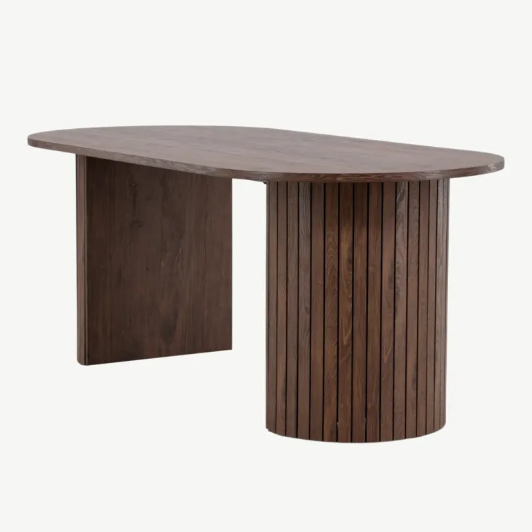 Mokka tooni ovaalne söögilaud Härön, 200x90 cm (MDF) - 61102-125