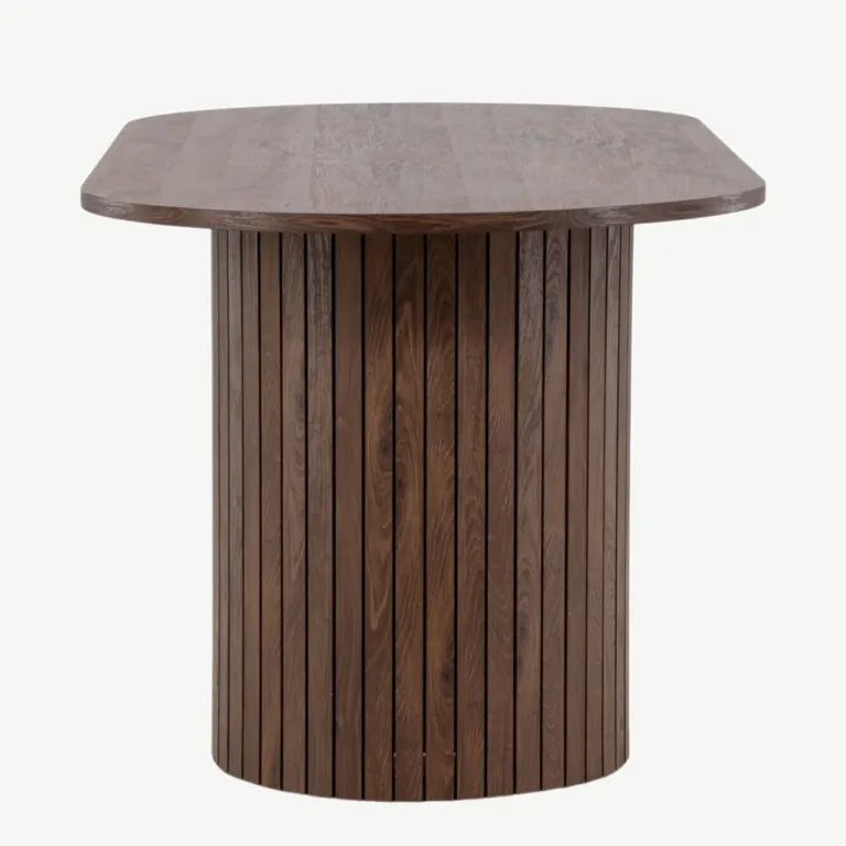 Mokka tooni ovaalne söögilaud Härön, 200x90 cm (MDF) - 61102-125