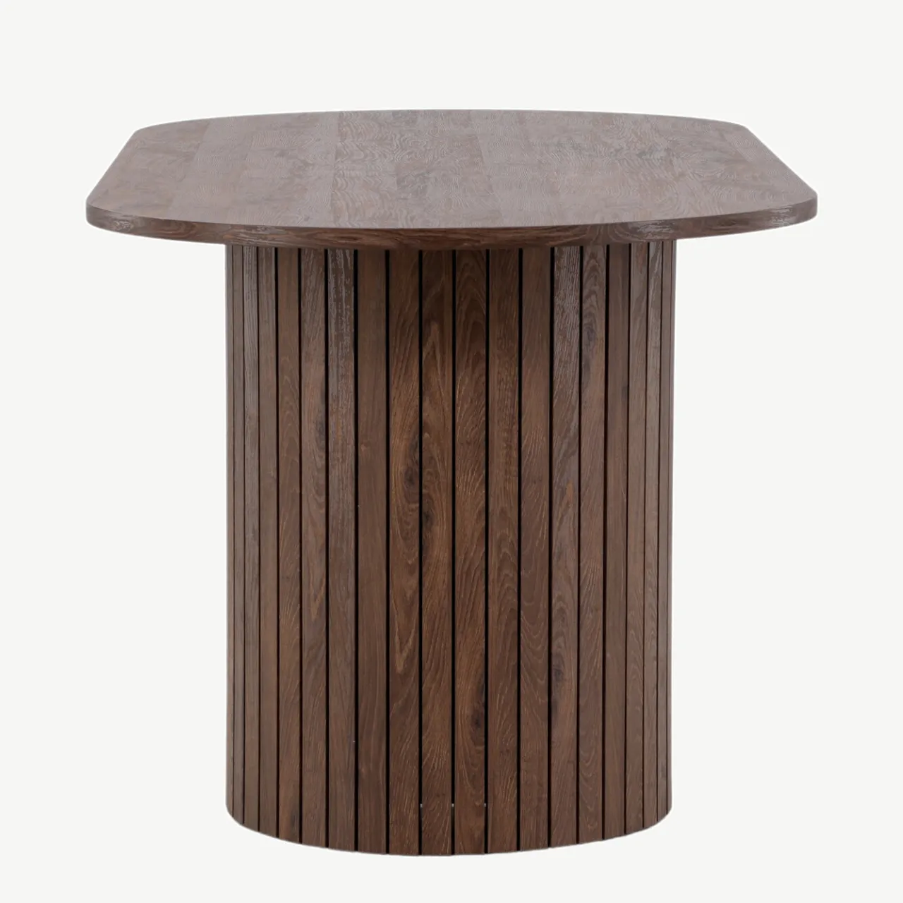 Mokka tooni ovaalne söögilaud Härön, 200x90 cm (MDF) - 61102-125