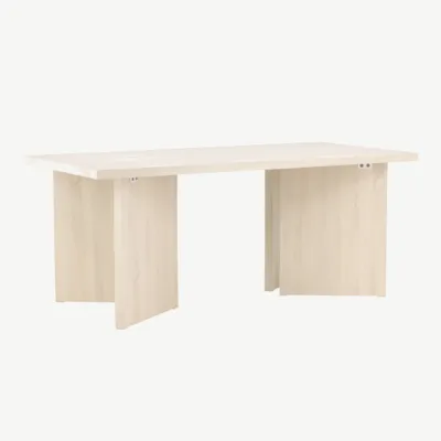 Valge peitsiga söögilaud Bassholmen, MDF, 180 × 90 cm - 61104-130
