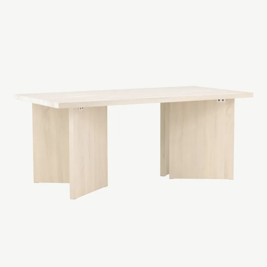 Valge peitsiga söögilaud Bassholmen, MDF, 180 × 90 cm, 61104-130