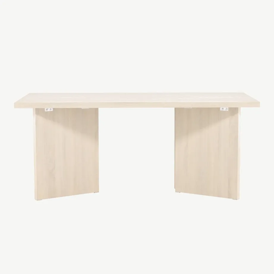 Valge peitsiga söögilaud Bassholmen, MDF, 180 × 90 cm, 61104-130 – 4