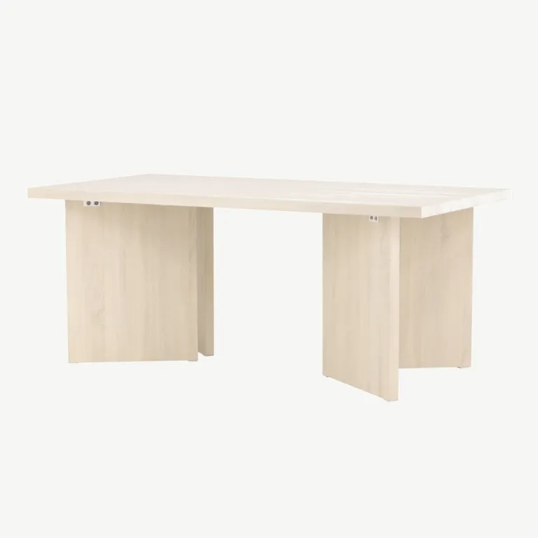 Valge peitsiga söögilaud Bassholmen, MDF, 180 × 90 cm - 61104-130