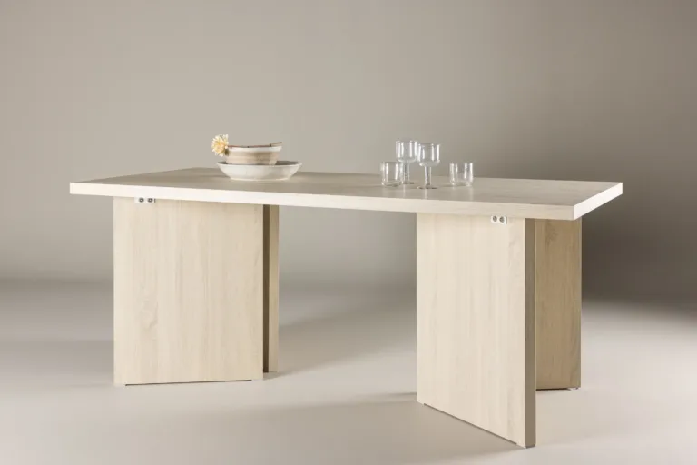 Valge peitsiga söögilaud Bassholmen, MDF, 180 × 90 cm - 61104-130