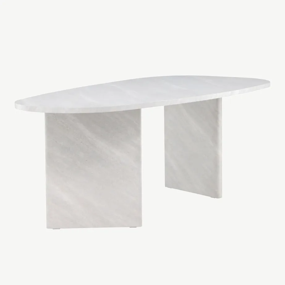 Grönviki söögilaud, MDF, valge betooni välimusega, 220×100 cm, 61105-100