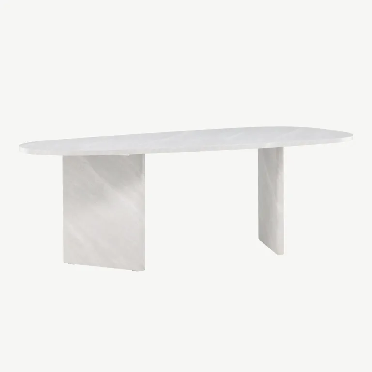 Grönviki söögilaud, MDF, valge betooni välimusega, 220×100 cm - 61105-100