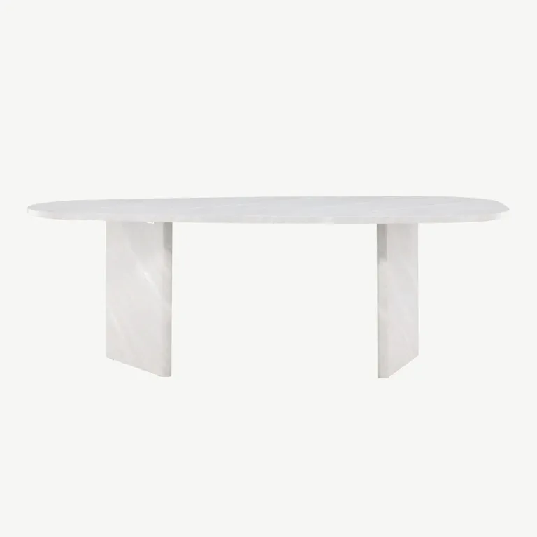 Grönviki söögilaud, MDF, valge betooni välimusega, 220×100 cm - 61105-100