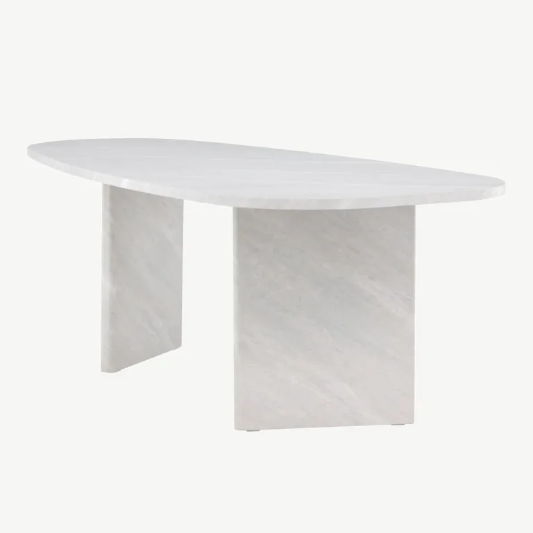 Grönviki söögilaud, MDF, valge betooni välimusega, 220×100 cm - 61105-100