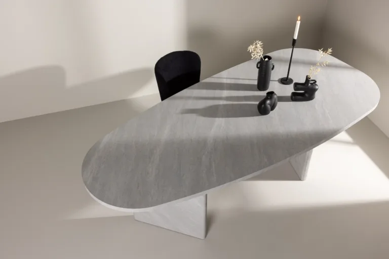 Grönviki söögilaud, MDF, valge betooni välimusega, 220×100 cm - 61105-100