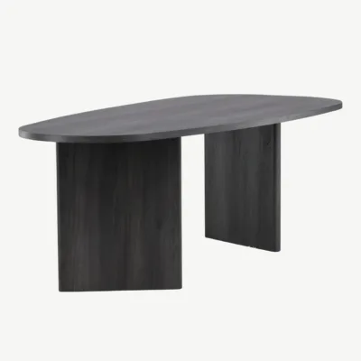 Ovaalne must MDF-ist söögilaud Grönvik 220×100 cm - 61105-101